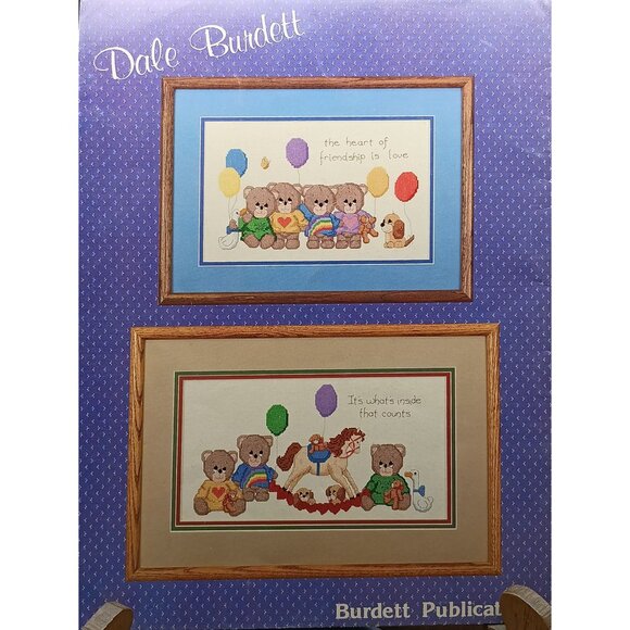Dale Burdett "Pitiful Pals" Cross-Stitch Pattern Book Four Vintage 1980s Needlec - Picture 2 of 2